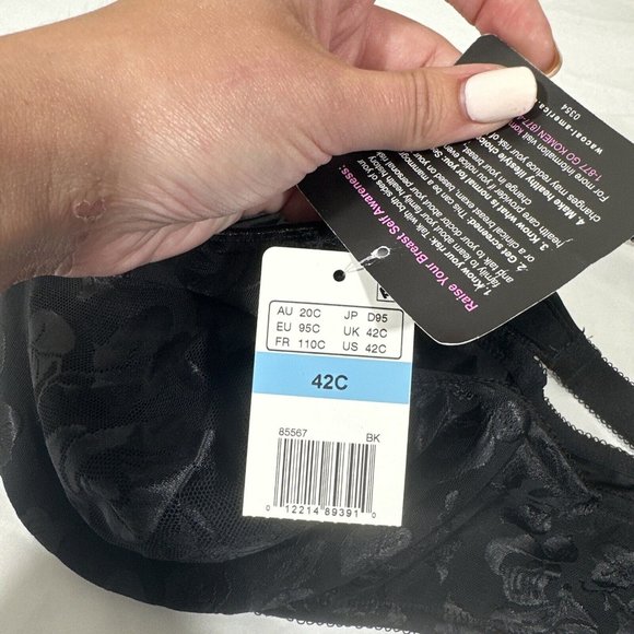 NWT Wacaol [ 42C US ] Awareness Underwire Bra in‎ Black #5700 - Picture 12 of 12